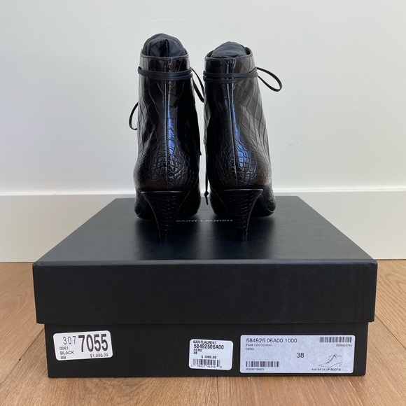 NIB Saint Laurent Kiki 55 Lace Up booties - Picture 4 of 10
